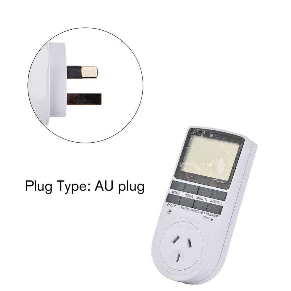 KWE-TM02 Electronic Digital Timer Switch Plug Kitchen Timer Outlet 230V 50HZ 7 Day 12/24 Hour Programmable Timing Socket