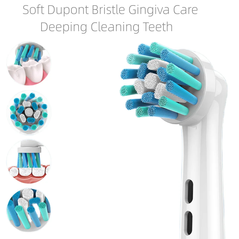 Têtes de brosse à dents électrique à poils Dupont, 4 pièces, blanchiment des dents, nettoyage quotidien, nettoyage précis, soins doux, fonction pour Oral B