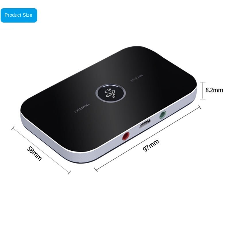 B6 Bluetooth Adapter Two-in-one Bluetooth 4.0 Receiver Transmitter 3.5MM Supports Android, IOS, PAD, Bluetooth Audio Equipment