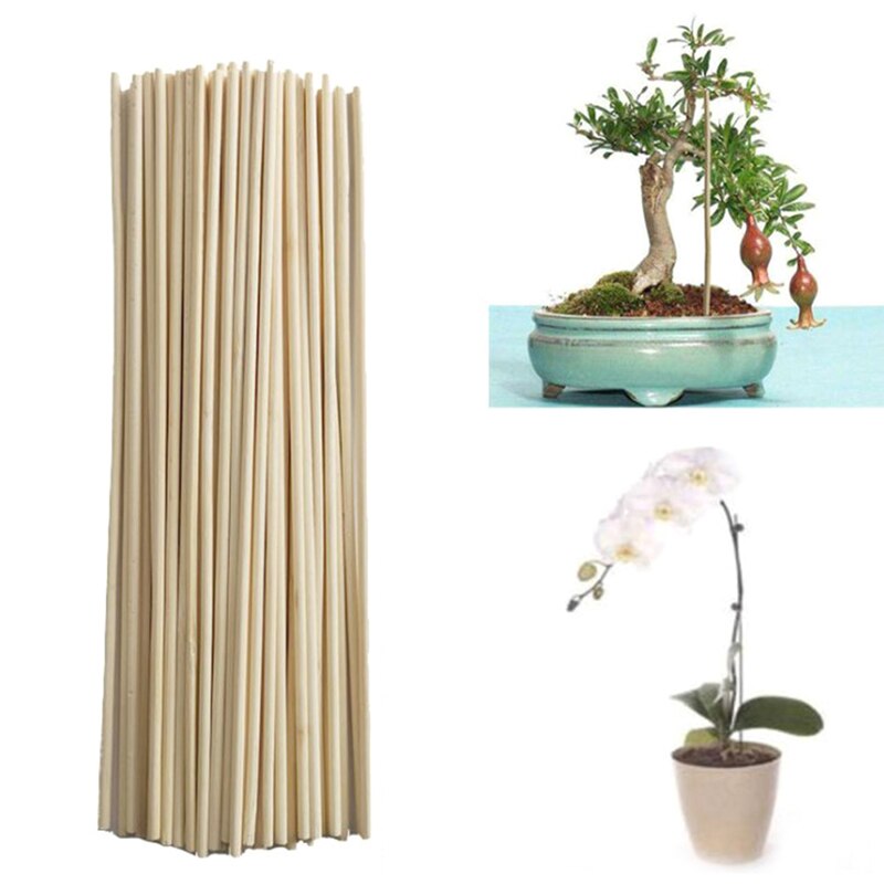 50Pcs Garden Bamboo Stick Plant Growth Support Rod Branch Wooden Chopsticks