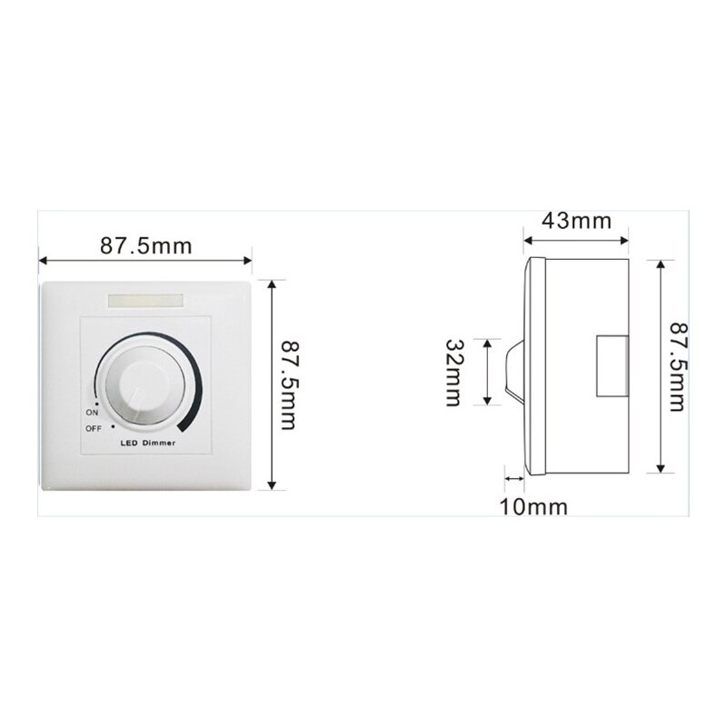 Regulador de intensidad de luz LED de 0 -10V, 1-10V, interruptor de atenuación de luz LED, brillo de AC110V 220V, Instalación fácil ajustable