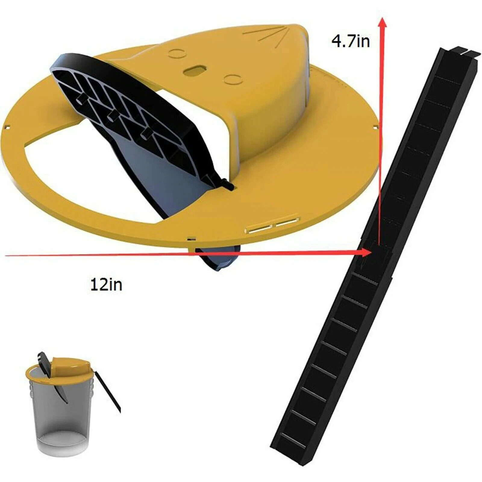 Muizenval Flip en Slide Bucket Lid Muizen Rat Trap voor binnen en buiten Multi Catch Auto Reset