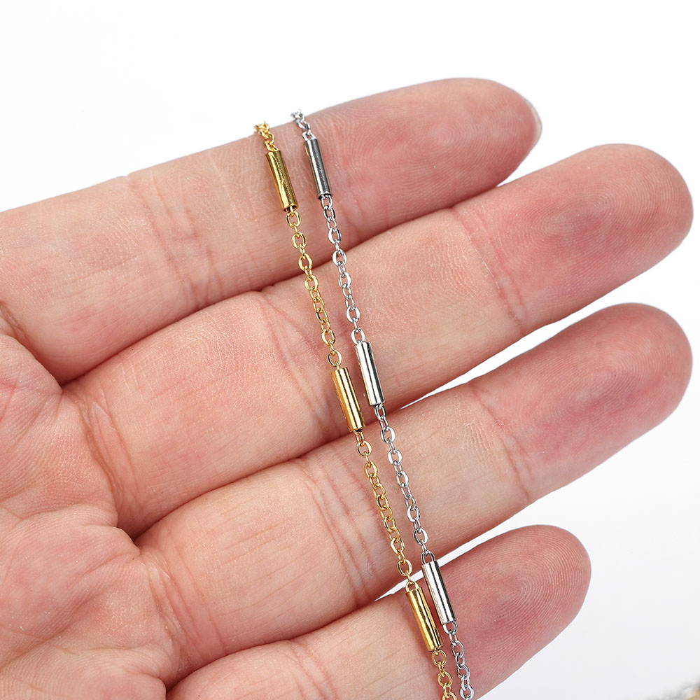2 meter roestvrijstalen ketting ketting buis gouden ketting accessoires voor armbanden sieraden maken componenten handgemaakte DIY