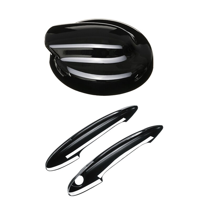 2Pcs ABS Black Door Handle Cover For MINI Cooper S R50 R53 R56 &amp; 1pcs Black Fuel Tank Cap Cover For BMW Mini Gen 2 R56 For Coope