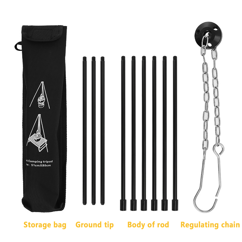 Camping Kampvuur Statief voor Hangende Pot Outdoor Kookgerei Picknick Kookpot Grill Rack Barbecue Ondersteuning Aluminium Statief