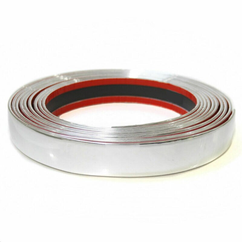 1Pc Auto Decoratie Strip 5M * 25Mm Chrome Styling Trim Tape Protector Cover