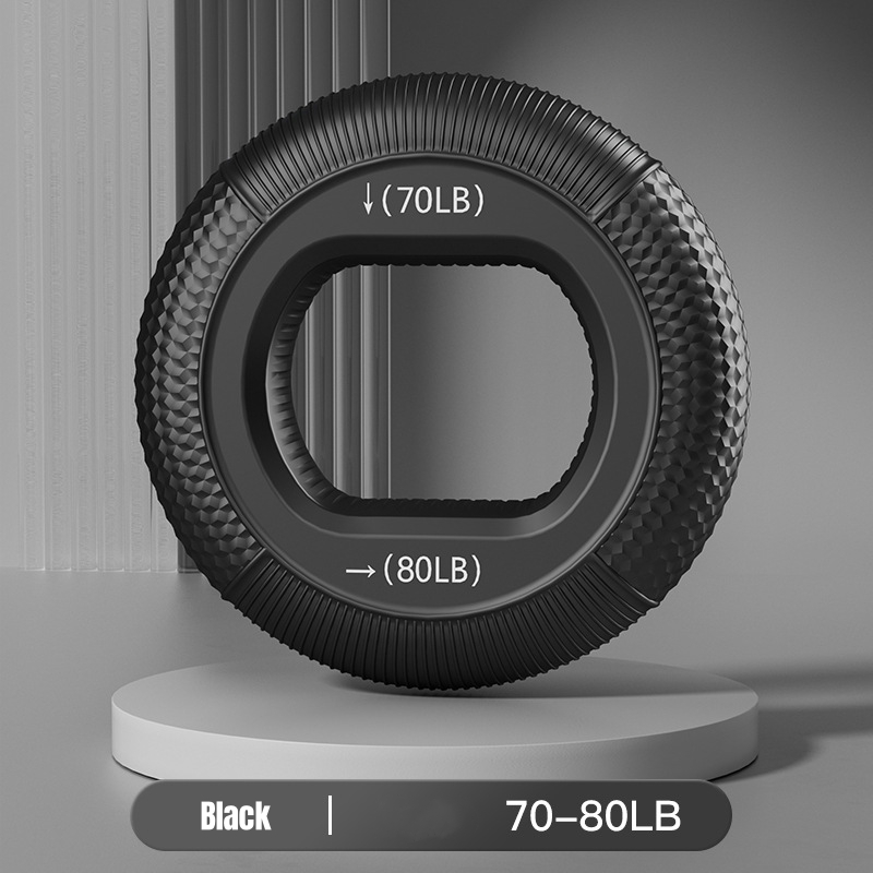 Silikonowy pierścień robić treningu siłowego Trener wzmacniający mięśnie dłoni Palec Nadgarstek Przenośny pierścień treningowy Sprzęt zdatność 1 szt.: czarny