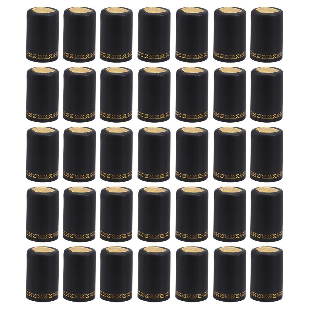 100Pcs Fles Krimpen Capsule Krimpkous Capsules Krimpkous Cap: Black