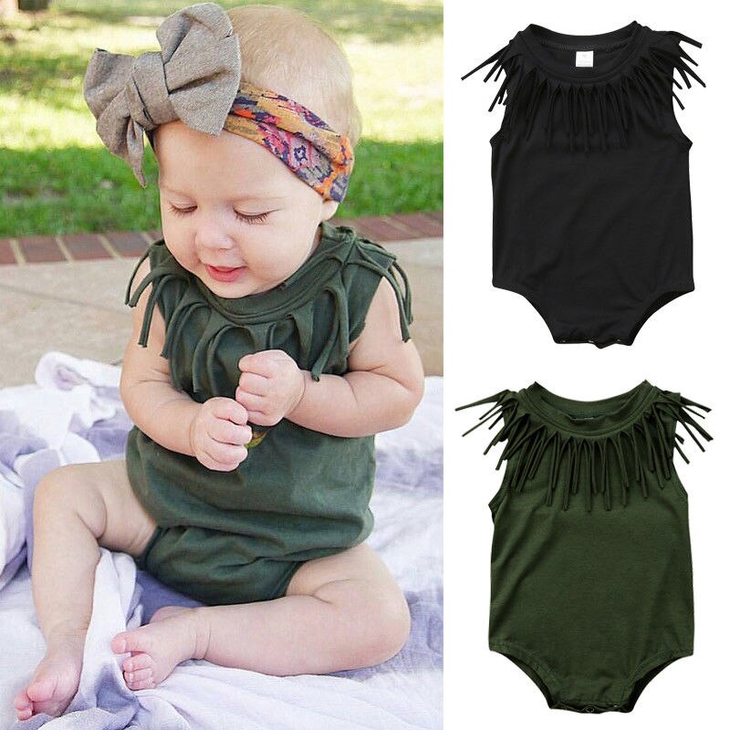 Babymeisjes jongen schattige peuter zwart/groene kleding jumpsuit bodysuit outfits