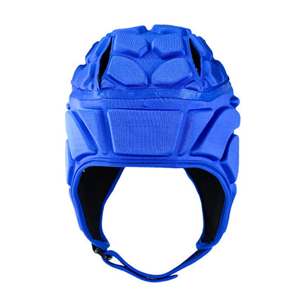 Men Women Head Guard Rugby Sports Training Wear Resistant Goalkeeper Helmet Scrum Cap Football Soccer Adjustable: Blue / S