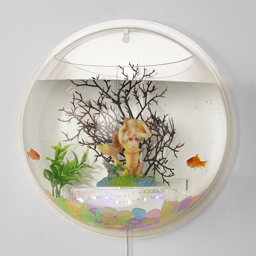 Pinsjar Acrylic Plexiglass Fish Bowl Wall Hanging Aquarium Tank Aquatic Pet Products Wall Mount Fish Tank for Betta fish