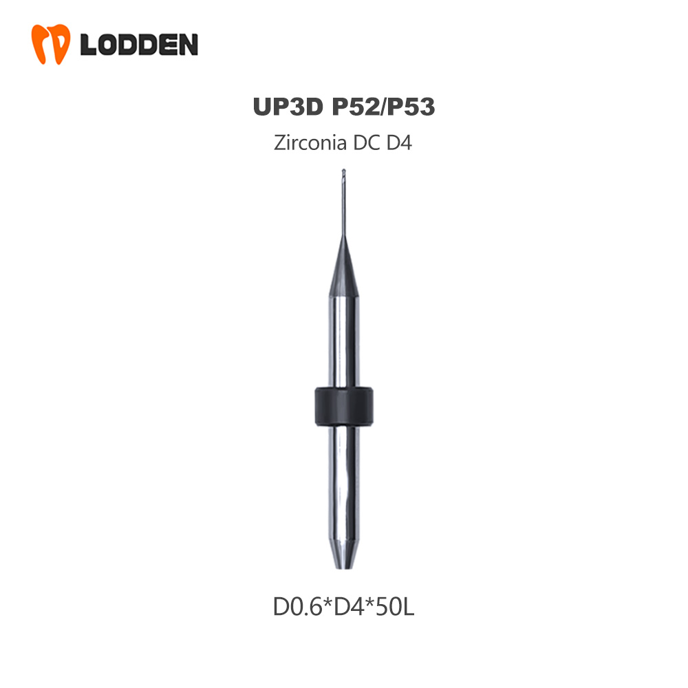 UP3D P52/P53/P55D Zirconia Milling Bur D4 Shank DLC/DC/DCG Diamond Coating 50mm Length 0.3/0.6/1.0/2.0mm UP3D Dental Milling Bur