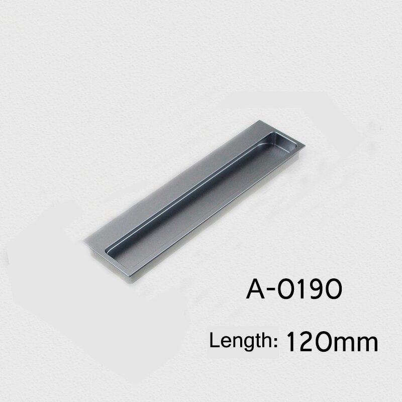 15.75" Black/Gray/Embedded Stealth Door Handle Slotted Drawer cupboard wardrobe hidden door handles sliding door pull: A-0190-120-gray