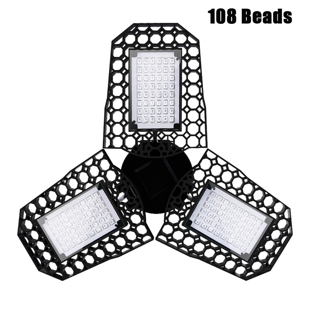 LED Plant Growth Light Red and Blue Spectrum 3-leaf Folding Plant Growing Light Lamp VJ: 108 beads