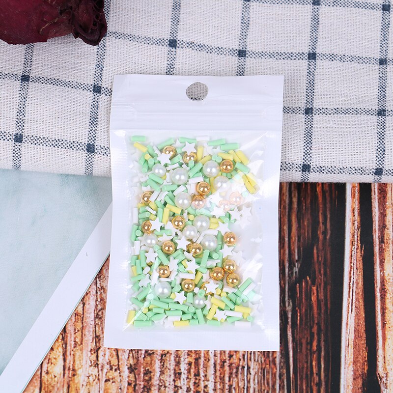 Neue 10g Gefälschte Streusel für Schleim zubehör Tonne Füllstoff DIY Flauschigen schleim Liefert schokolade Kuchen Nachtisch Schlamm Spielzeug: grün