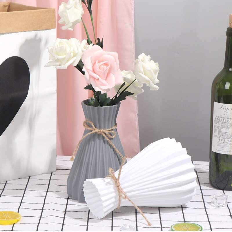 Imitatie Rotan Creatieve Eenvoud Vazen Woondecoratie Anti-Keramische Vazen Europese Bruiloft Moderne Kamer Decoraties