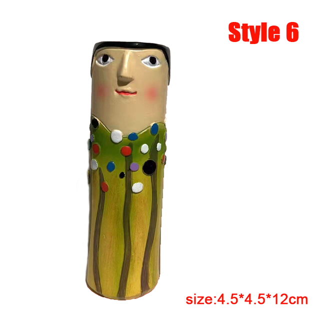 Böhmischen Familie Vase Kreative Vase Interessante Menschliche-förmigen Harz Anlage Container Büro Wohnzimmer Schreibtisch Dekoration: Stil 6