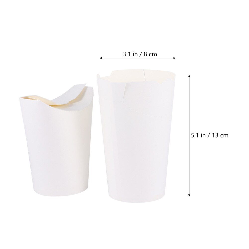 50 Stuks Wegwerp Kraftpapier Afdichting Cups Ijs Container Ei Rookwolken Cup Voor Frieten Popcorn Kip (Bruin)