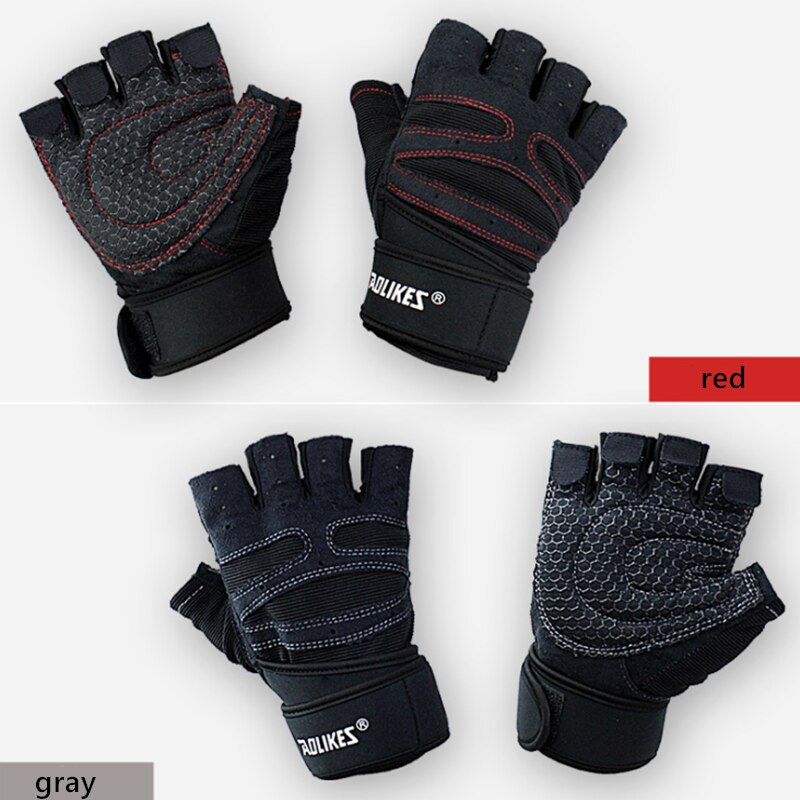 Gym Fitness Gloves Power Weight Lifting Women Men Crossfit Workout Bodybuilding Half Finger Hand Protector