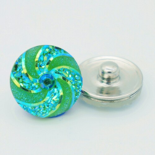 beauty 10pcs mixed Round Resin gloss Rotated style 18MM snap buttons fit snap bracelet snap jewelry NS1003