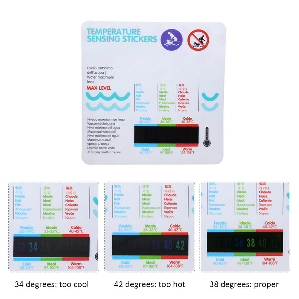 Baby Bath Water Temperature Measuring Card Sticker Bathtub Pool Cartoon Temperature Card Baby Bath Water Temperature Stickers