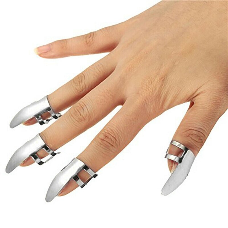 6Pcs Finger Picks Stainless Steel Metal Banjo Ukulele Guitar Picks