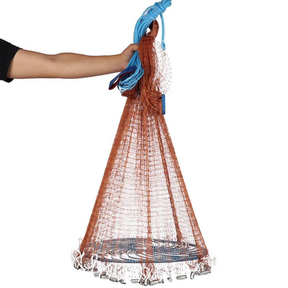 Durable Hand Cast Fishing Net Crab Fish Shrimp Cage Automatic Throwing Fishing Mesh Accessories Fishing Tool Net