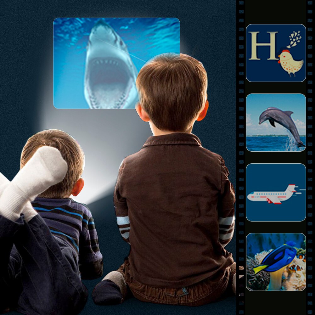 Kids Zaklamp Verhalenboek Torch Hd Animatie Cartoon Vroege Educatief Speelgoed Handed Projector Zaklamp Speelgoed Voor Kinderen