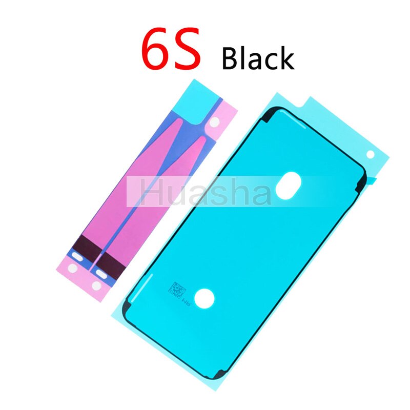 2pcs/set Battery Adhesive Sticker Strips + LCD Display Waterproof Seal Adhesive Sticker for iPhone 6S 7 8 Plus X: For 6S Black