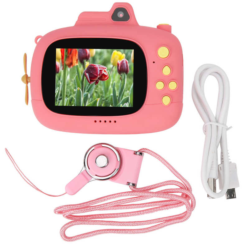 X13 Type Boot Kinderen Digitale Camera 2.4Inch Scherm Cartoon Hd Voor En Achter Dual Shot Camera Met Cartoon Foto frames: Roze