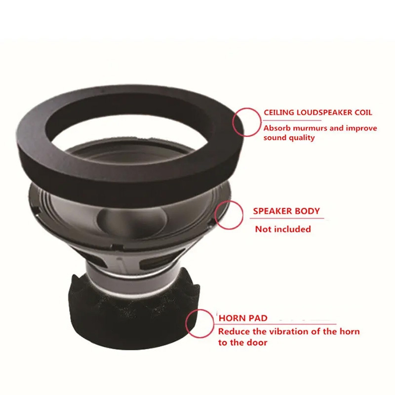 4 Stuks 4/5/6.5 Inch Auto Luidspreker Geluidsisolatie Ring Katoen Bass Portierbekleding Geluiddichte Auto interieur Accessoires Schuim Universele