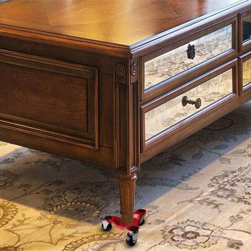 Furniture Sliders 6-Inch Steel Tri-Dolly, 3 Wheel Triple-cornered Furniture Dolly, Easy Moving System for Heavy Loads