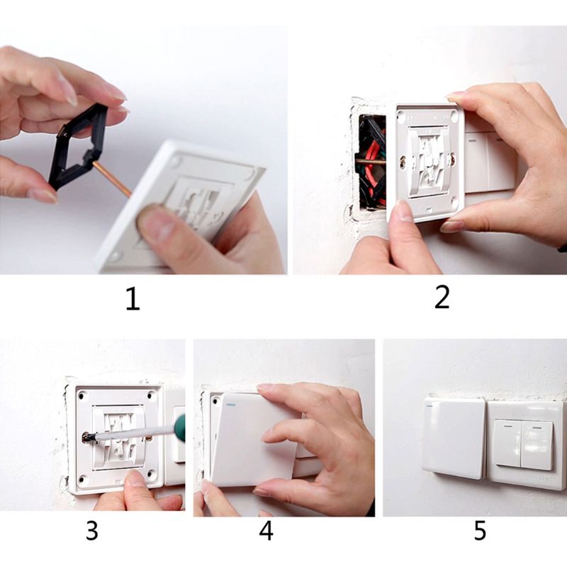 4 Pcs Wall Mount Switch Box Reparatie Tool Secret Stash 86Mm Switch Cassette Hersteller Ondersteuning Staaf Elektricien Accessoires