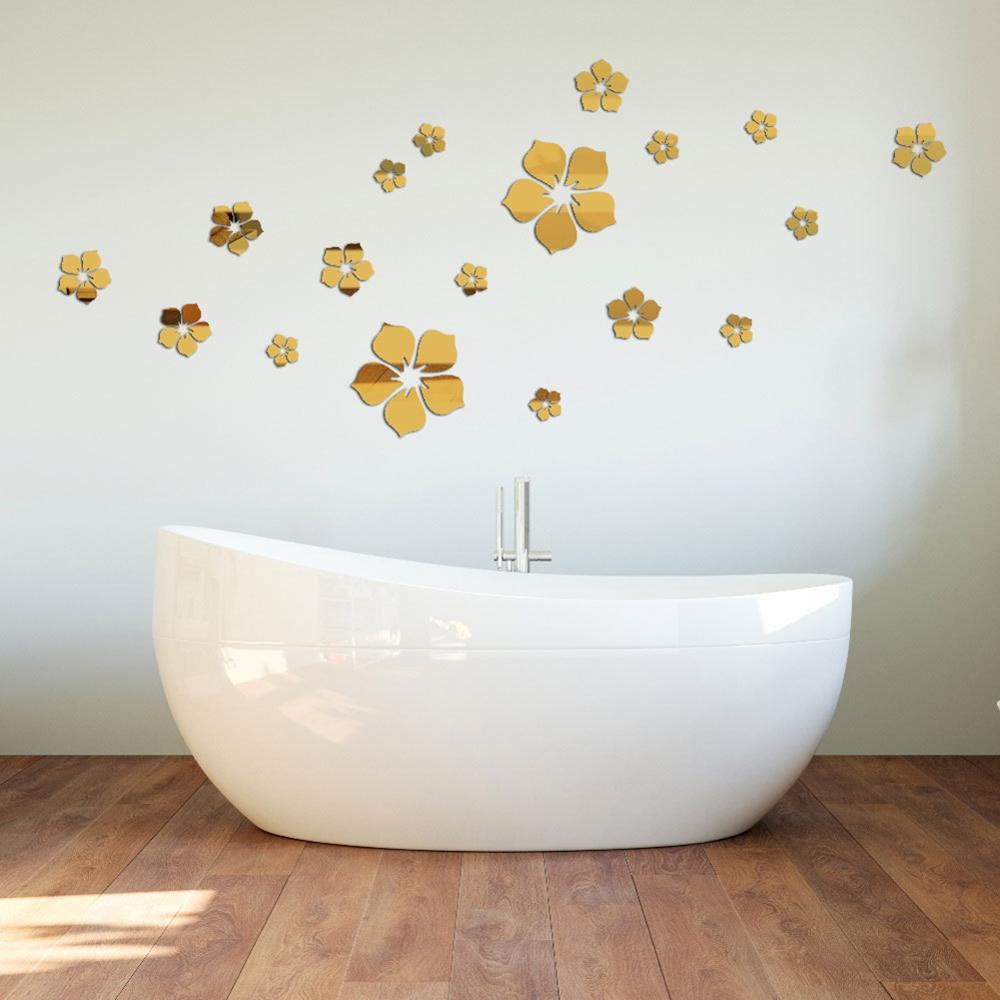 Pegatinas de acrílico para pared DIY con de flores, pegatinas para pared, sala de estar murales para, cuarto de niños, cuarto de baño hermoso