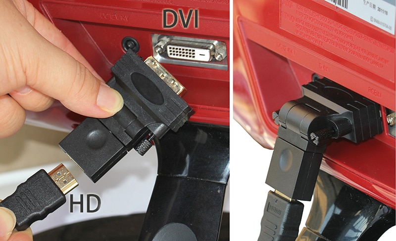 90 180 graden rotatie dvi 24+1 to hdmi-compatibele adapter dvi naar  hd 1080p hdtv-converter voor pc  ps3 projector tv-box