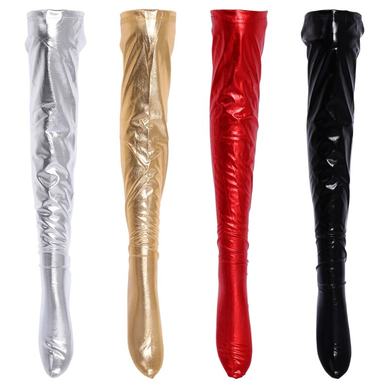 Calzini sopra il ginocchio da donna Pantaloni in ecopelle Collant lungo casual sopra il ginocchio Nero, Rosso, Argento, Oro Caldo! Calzini alti alla coscia