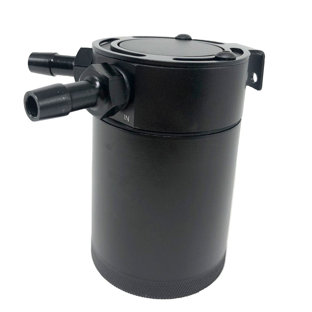 Universal 2 Port Anodized Oil Catch Can With Baffled Petrol Diesel Turbo Tank PCV Valve Reservoir