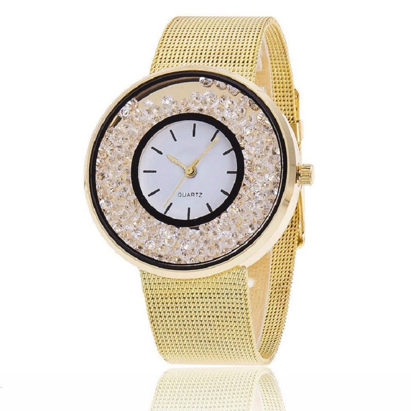 Dames Luxe Gouden En Zilveren Horloges Dames Mode Jurk Horloge Dames Quartz Horloge Relogio Feminino: gold