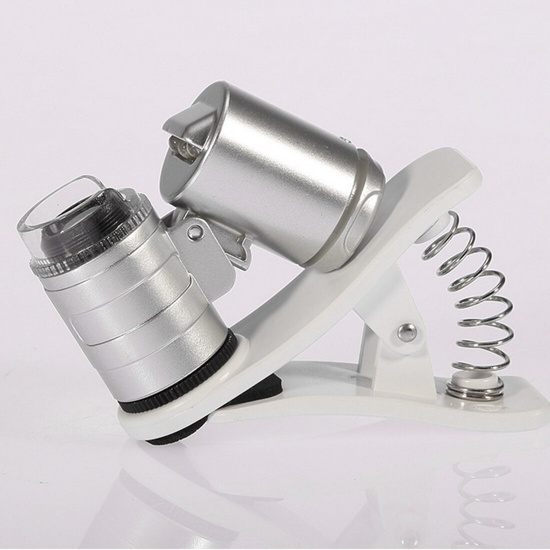 Universal 1Pcs 3LEDs Clip Mobile Phone Microscope Magnifier Micro Lens 60X Optical Zoom Telescope Camera Lens