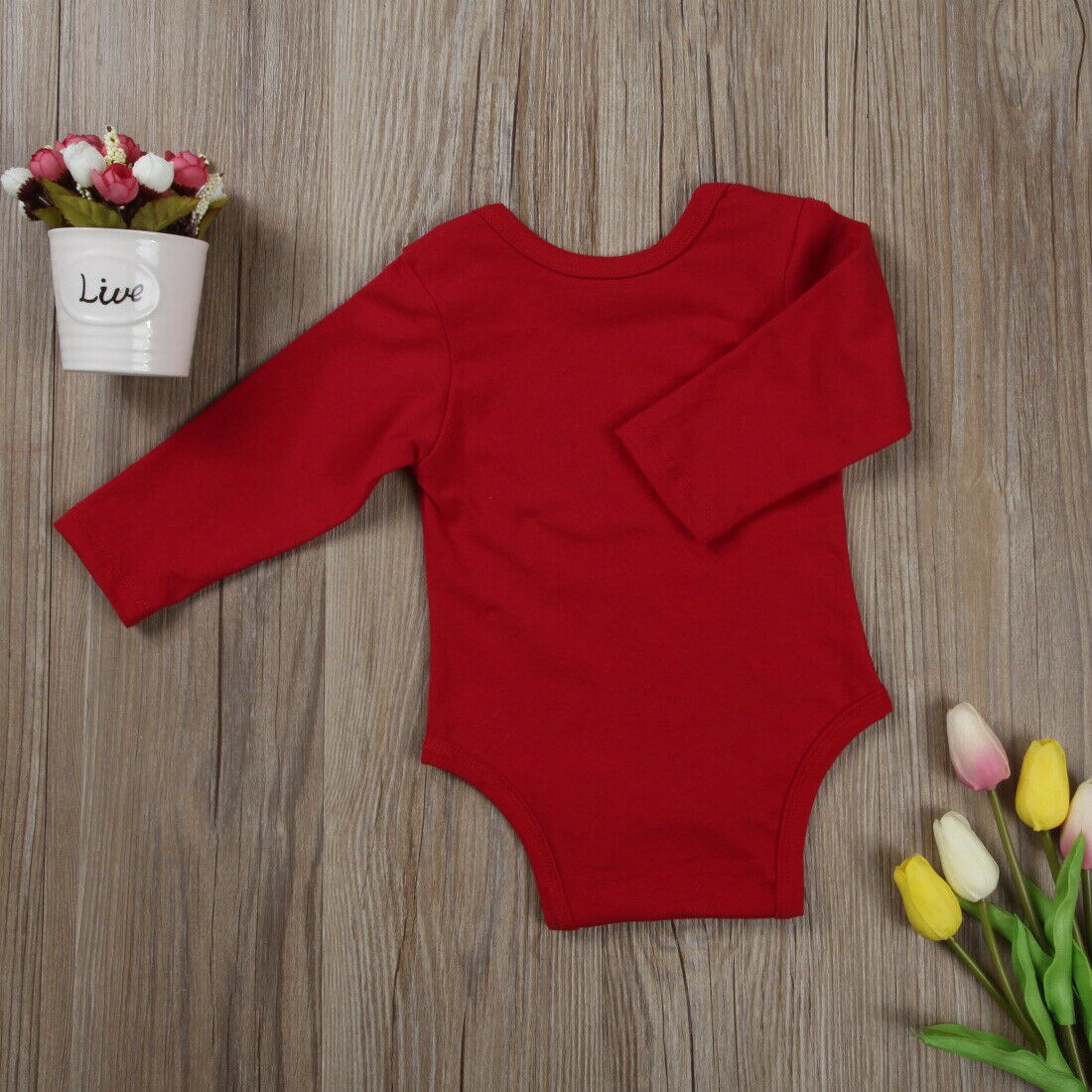 Christmas Baby Boy Girl Bodysuit Letter MY First Letter Printed Solid Jumpsuit Clothes Outfits Jumpsuit Clothes Outfits