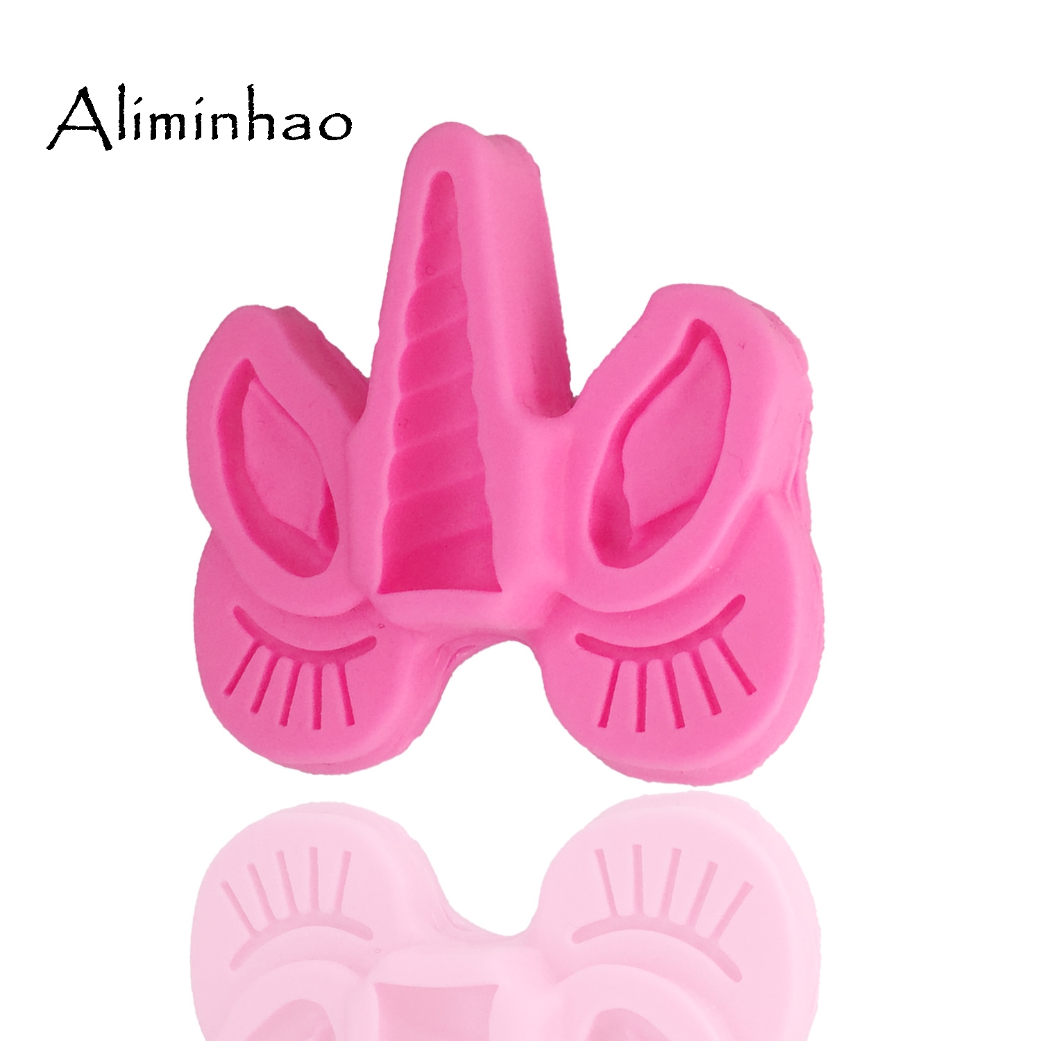 B1309 Cartoon unicorn ear eyes DIY fondant silicone mold for cake decorating tools chocolate gumpaste baking bakeware