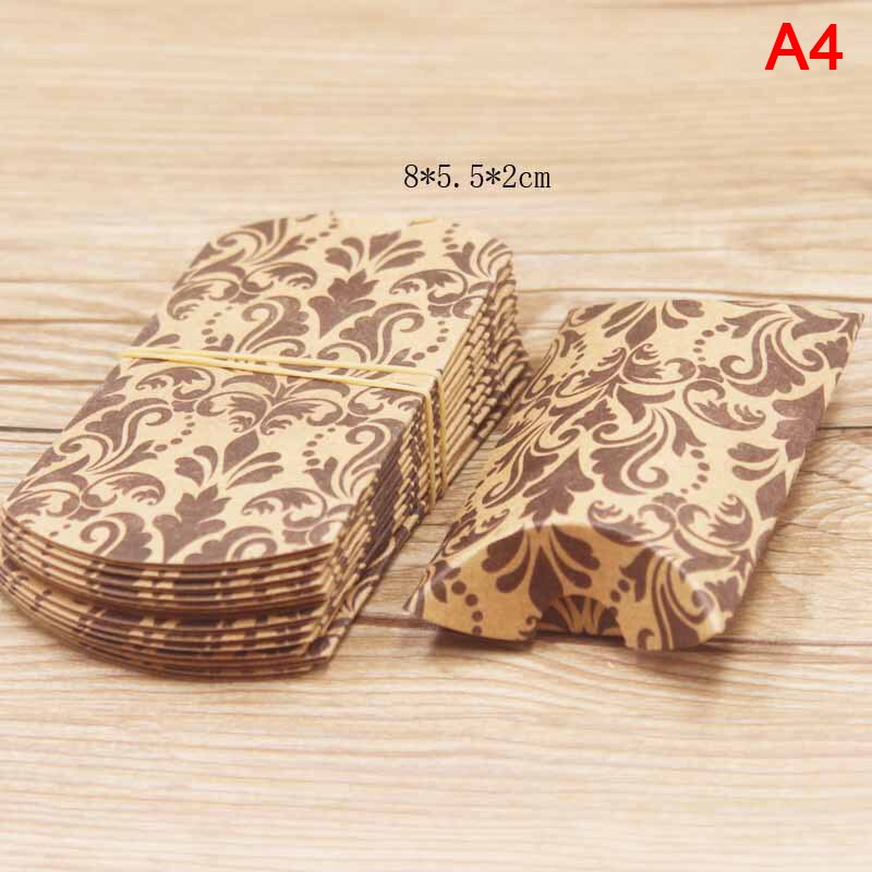 10Pcs Kraft Papier Doos Kussen Vorm Snoep Wedding Favor Supplies Dozen: A4