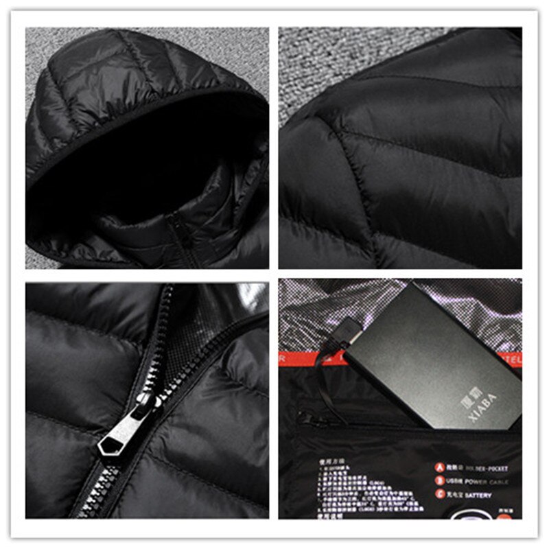 USB gilet chauffant hommes femmes manteau plume thermique chauffé veste hiver pêche gilet Usb gilet extérieur chauffé gilet grande grande taille 4XL