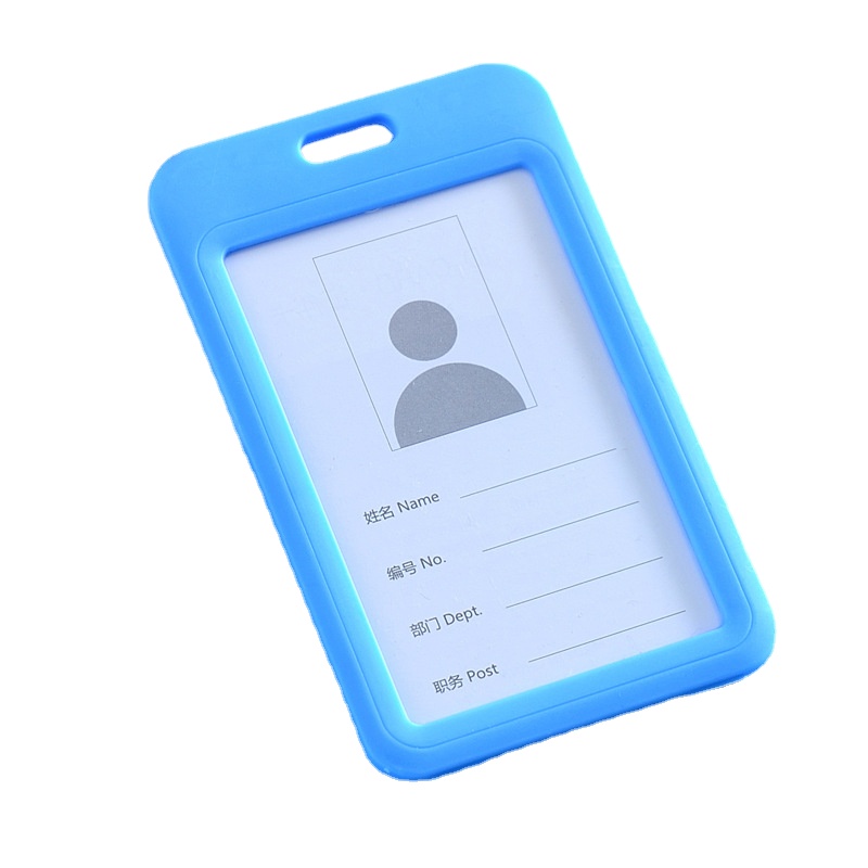 2pcs/set Double Transparent Card Holder Pass Work Permit Sleeve Case for Staff Nurse Workers ID Badge Holder Cards Protector: Coffee