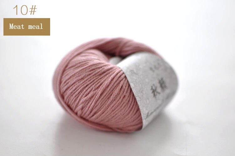 QZLKNIT 50g/bal 50% Merino gemengd garen Herfst/winter Zacht Medium grof wol garen DIY Hand gebreide haak Baby kleding garen: 10 Meat pink