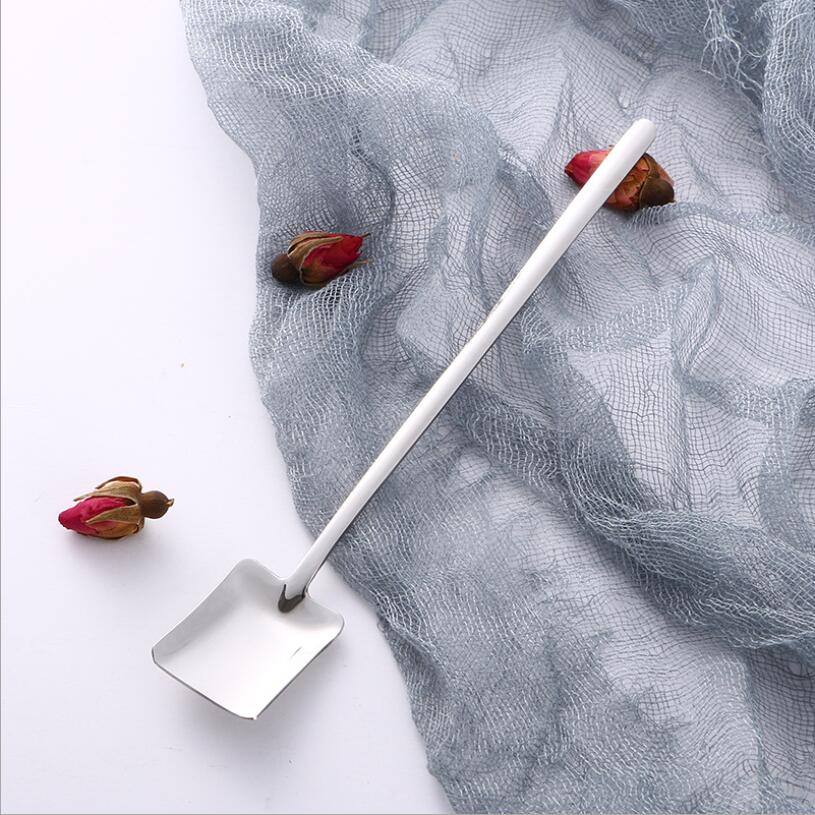 304 stainless steel tableware stirring coffee milk tea spoon dessert bar long ice spoon long handle honey spoons