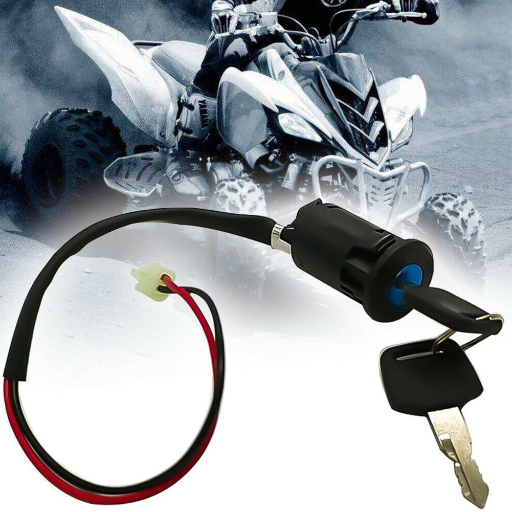 Moped Ignition Key Switch 2 Wire 28mm Hole ATV Dirt Bike Accessory Electric Motorcycle Go-Kart On/Off Tool Durable