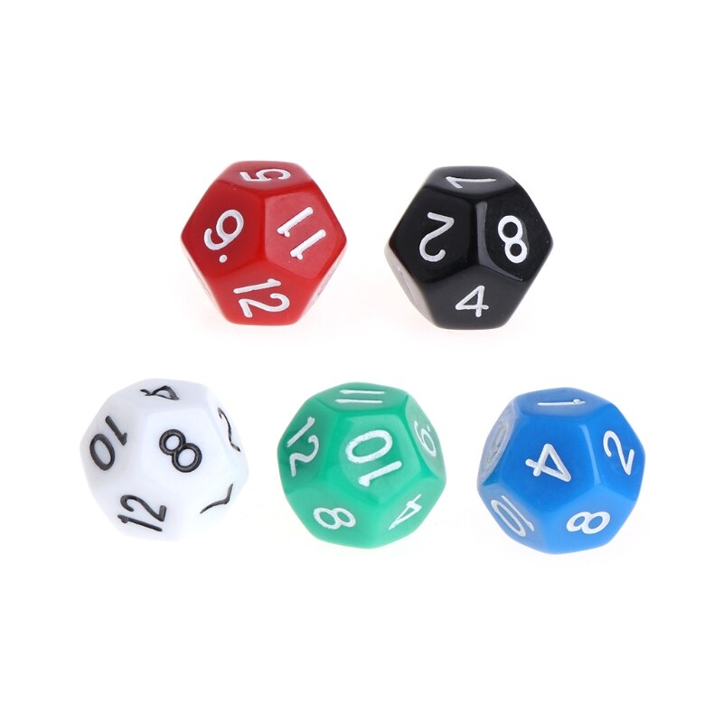 10pcs Multicolor Game Accessorie 12 Sided Acrylic Number Dice Drinking Dide