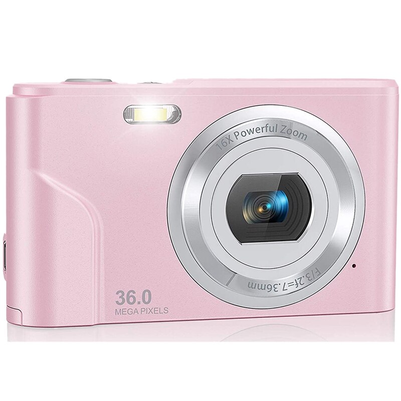 1080P 36.0 Mega Pixels Digital Camera with 16X Digital Zoom, LCD Screen, Portable Mini Cameras for Students Teens