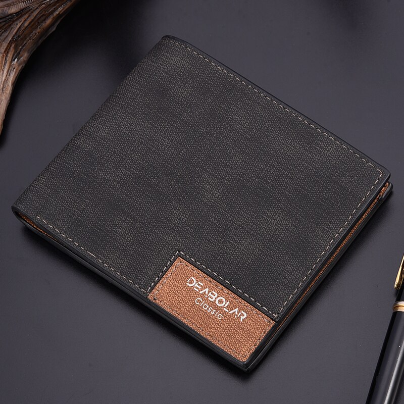 Wallet Men&#39;s Short Wallet Retro Multi-card Short Wallet Multifunctional PU Waterproof Wallet Coin Clip Wallet